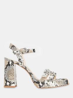 Whistles Addie Snakeskin Effect Leather Platform Sandals, Multi, Multicolour