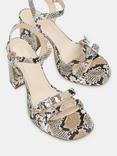 Whistles Addie Snakeskin Effect Leather Platform Sandals, Multi