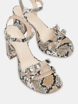 Whistles Addie Snakeskin Effect Leather Platform Sandals, Multi - view 2, Multicolour