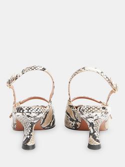 Whistles Nila Snake Effect Slingback Court Shoes, Multi - view 2, Black/Multi