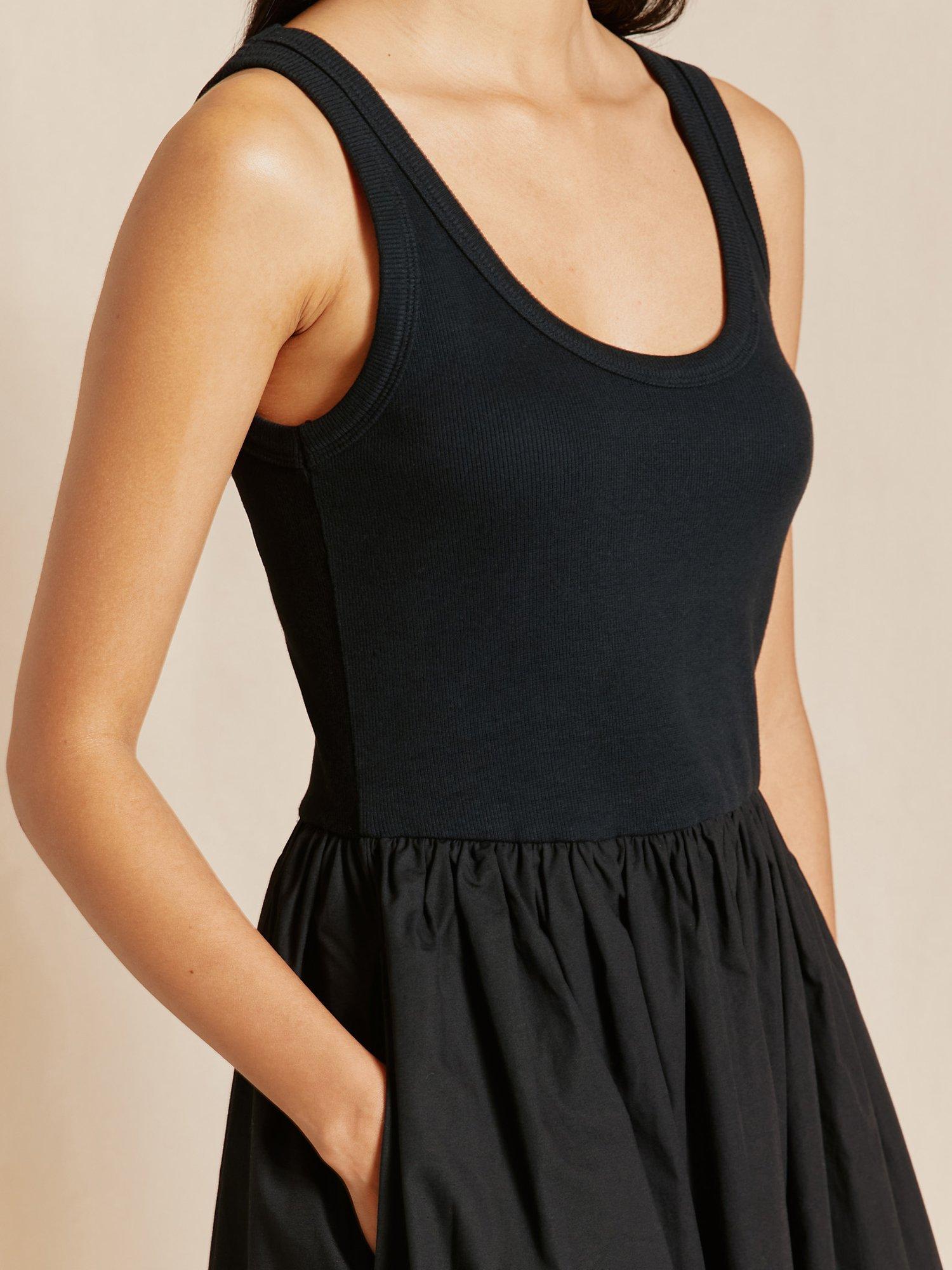 Product image 3 of 5, which shows Albaray Jersey Vest Midi Dress, Black, 8