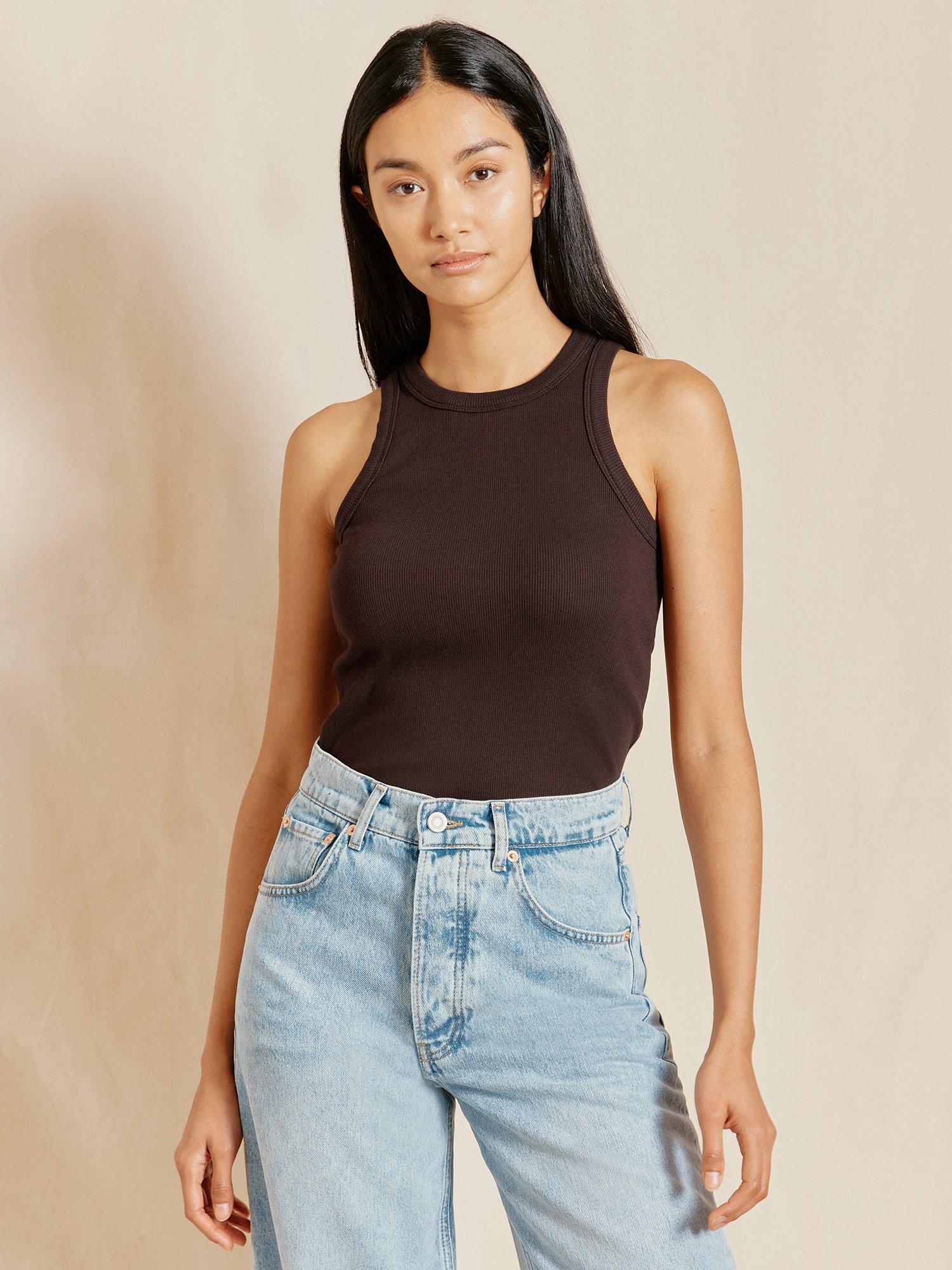 Albaray Crew Neck Vest, Chocolate