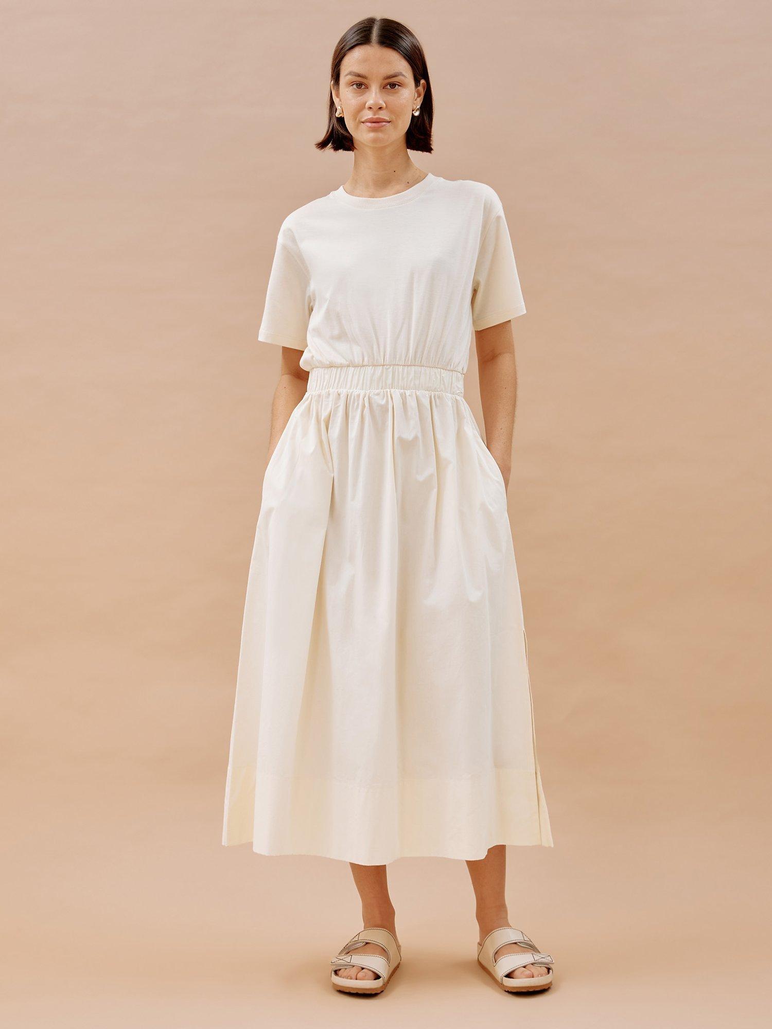 Albaray T-Shirt Midi Dress, Cream