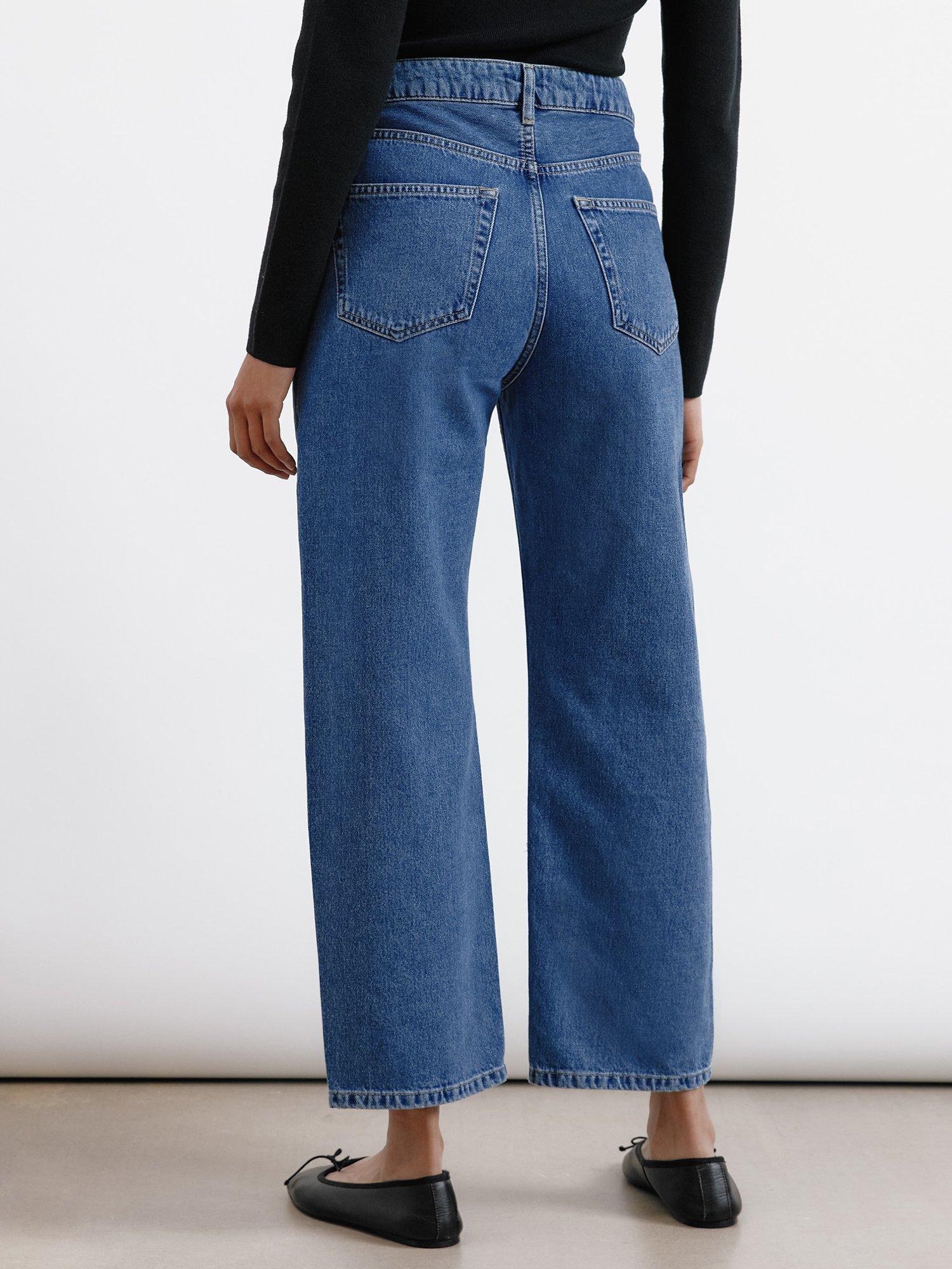 Product image 2 of 5, which shows Albaray Organic Cotton Boyfriend Jeans, Indigo, 14