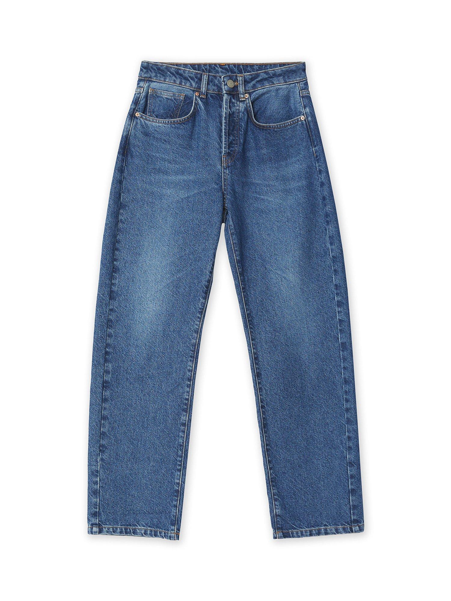 Product image 5 of 5, which shows Albaray Organic Cotton Boyfriend Jeans, Indigo, 14