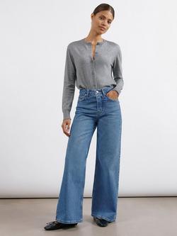 Albaray Organic Cotton Wide Leg Jeans, Indigo, Indigo