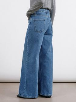 Albaray Organic Cotton Wide Leg Jeans, Indigo - view 2, Indigo