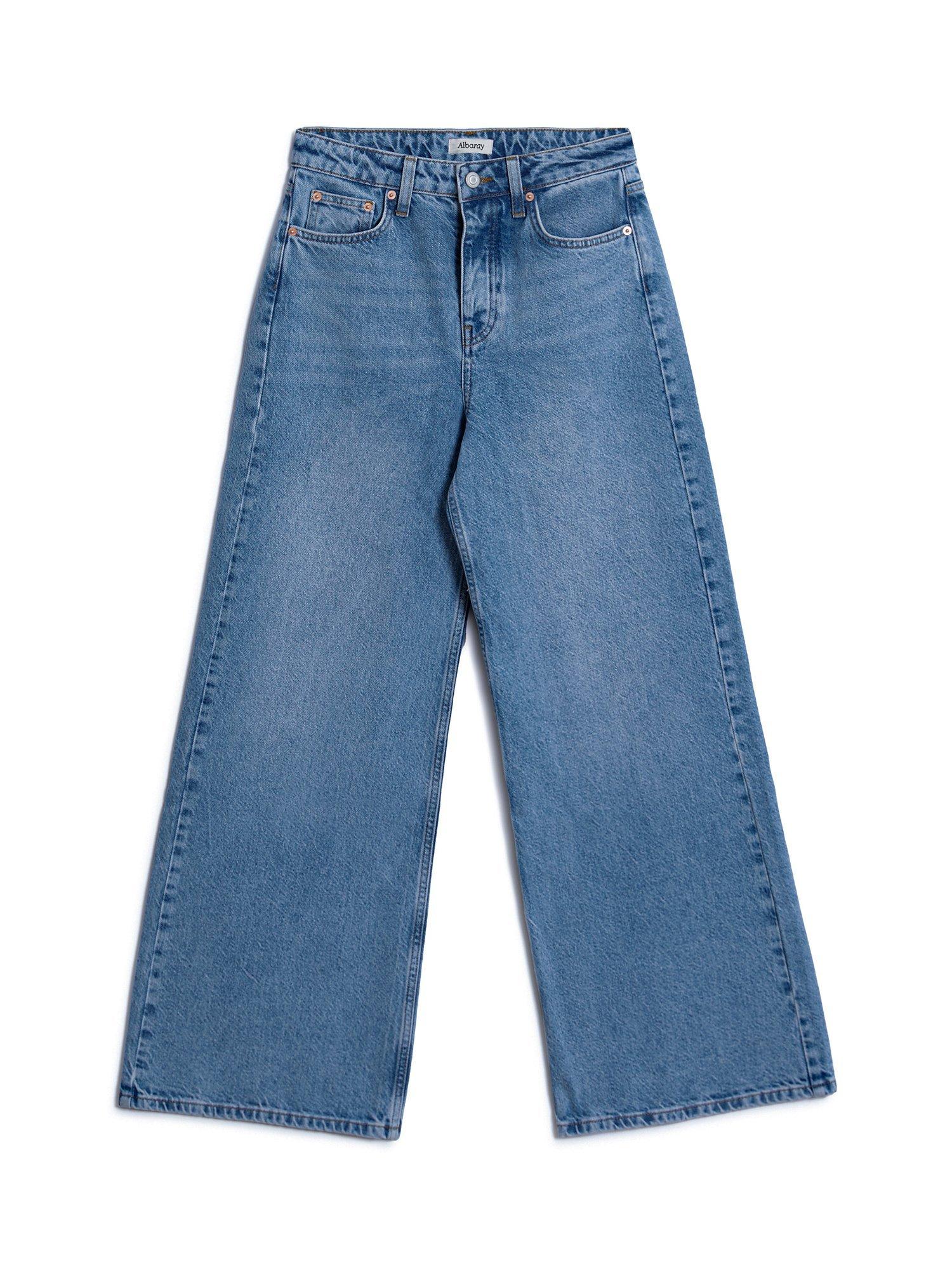 Albaray Organic Cotton Wide Leg Jeans, Indigo