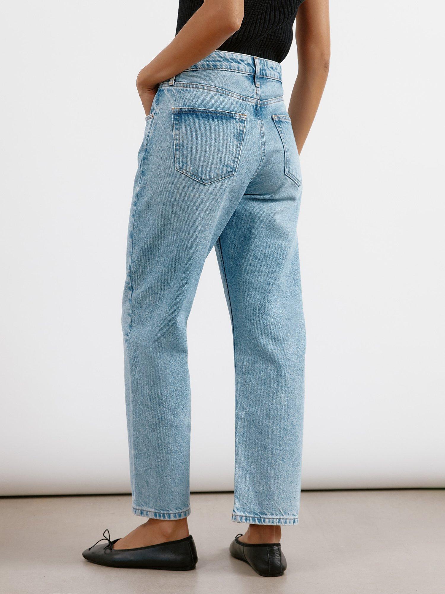 Product image 2 of 5, which shows Albaray Loose Leg Boyfriend Jeans, Light Wash, 8