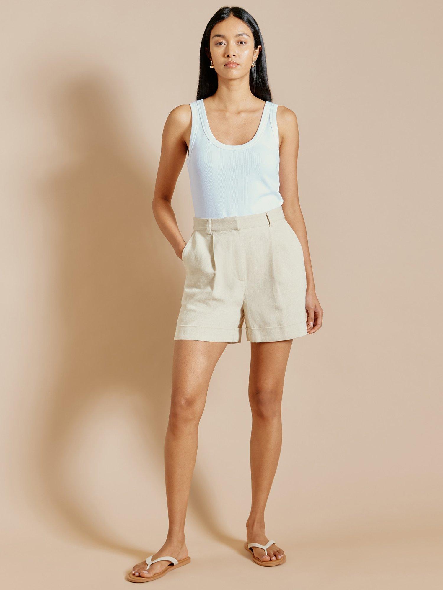 Albaray Cotton Linen Blend Twill Shorts, Sand