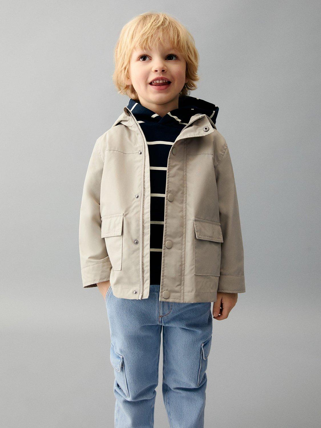 Mango Baby Oscar Hooded Parka, Beige