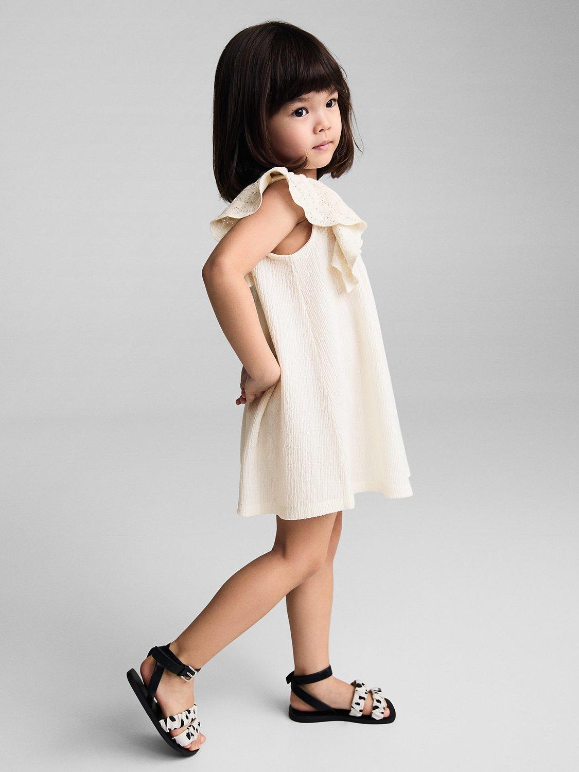 Mango Baby Susan Ruffle Dress, Light Beige