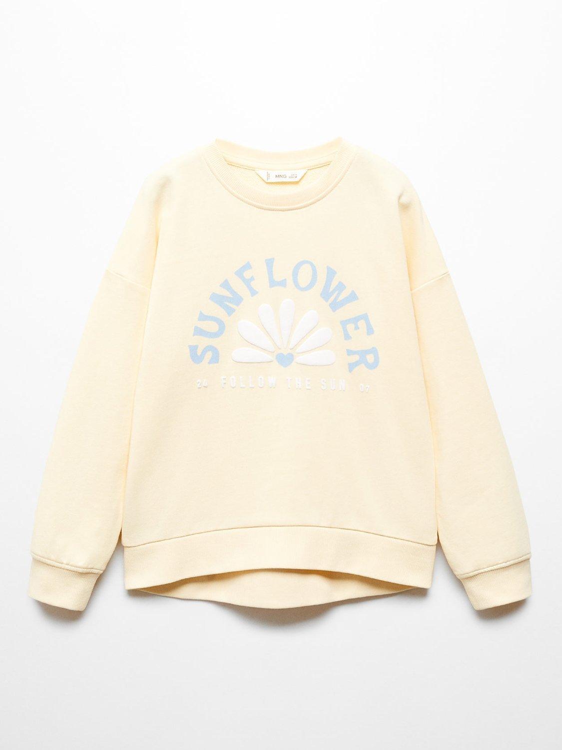 Mango Kids' Dublini Sunflower Sweatshirt, Yellow