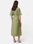 Jigsaw Stitched Pleat Midi Dress, Green