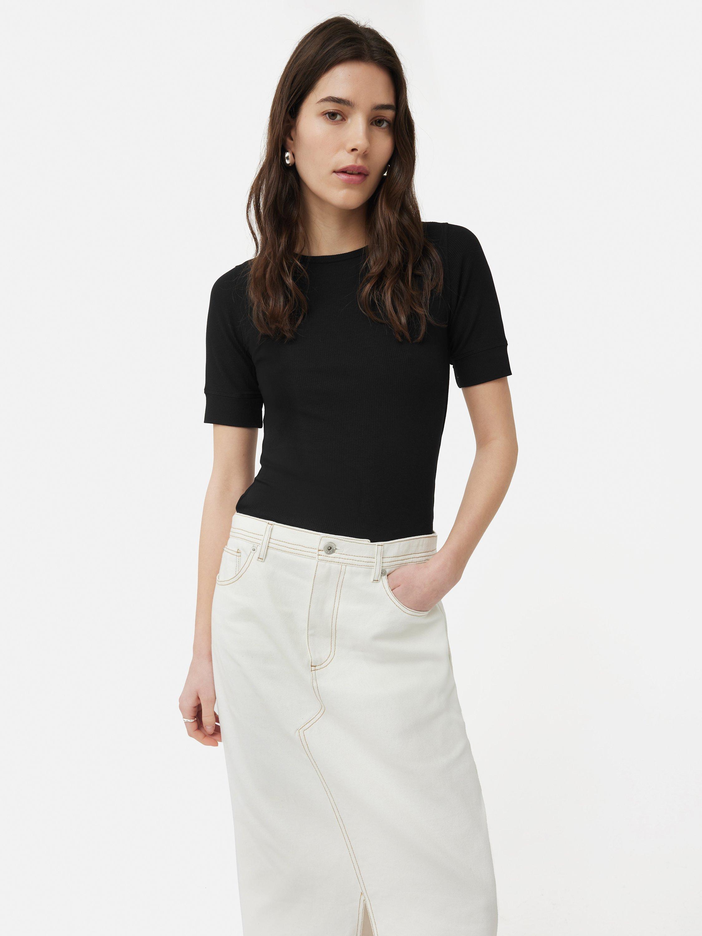 Jigsaw Bovey Crew Neck T-Shirt, Black
