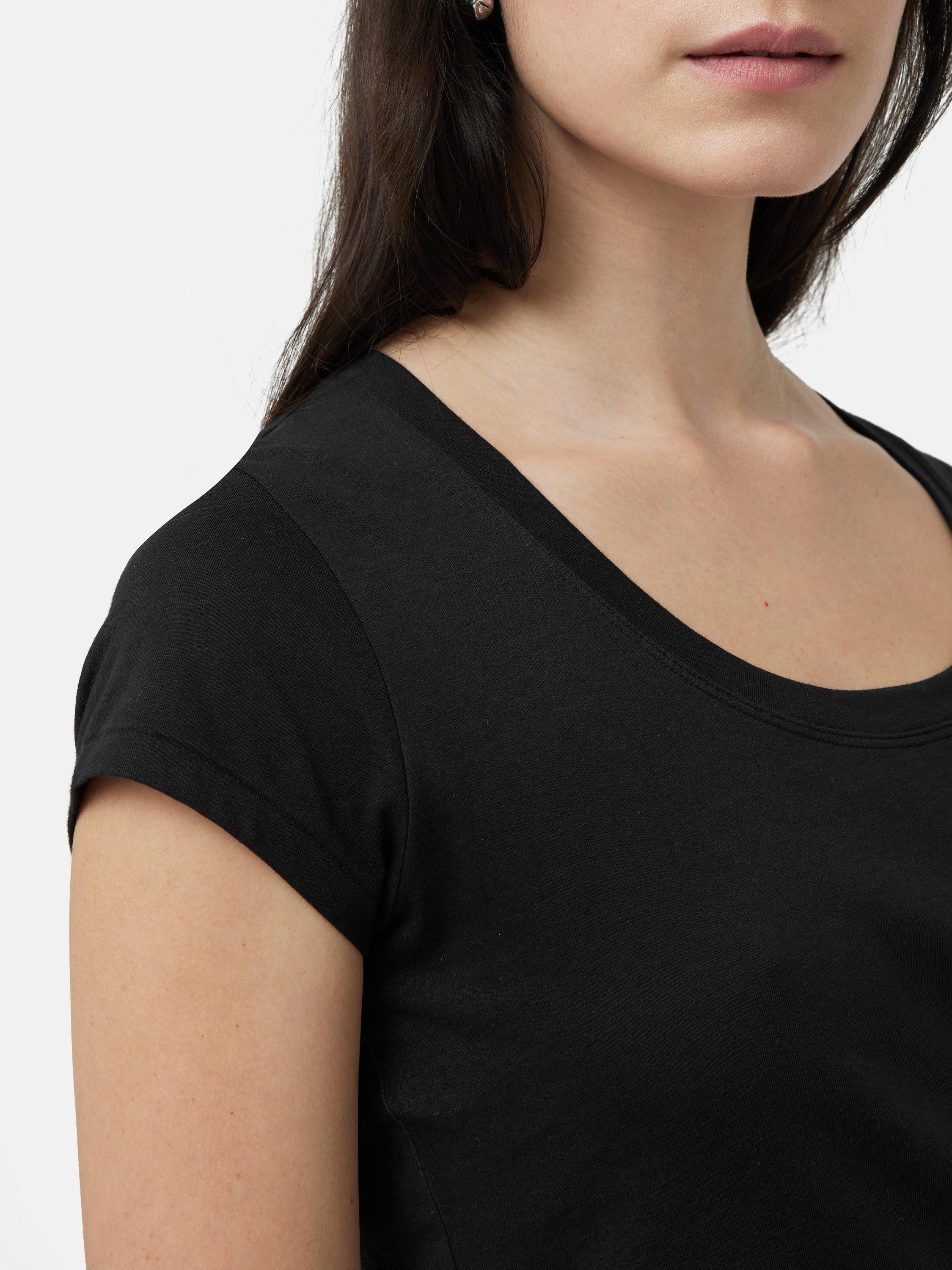 Product image 2 of 6, which shows Jigsaw Supima Cotton Scoop Neck T-Shirt, Black, XS