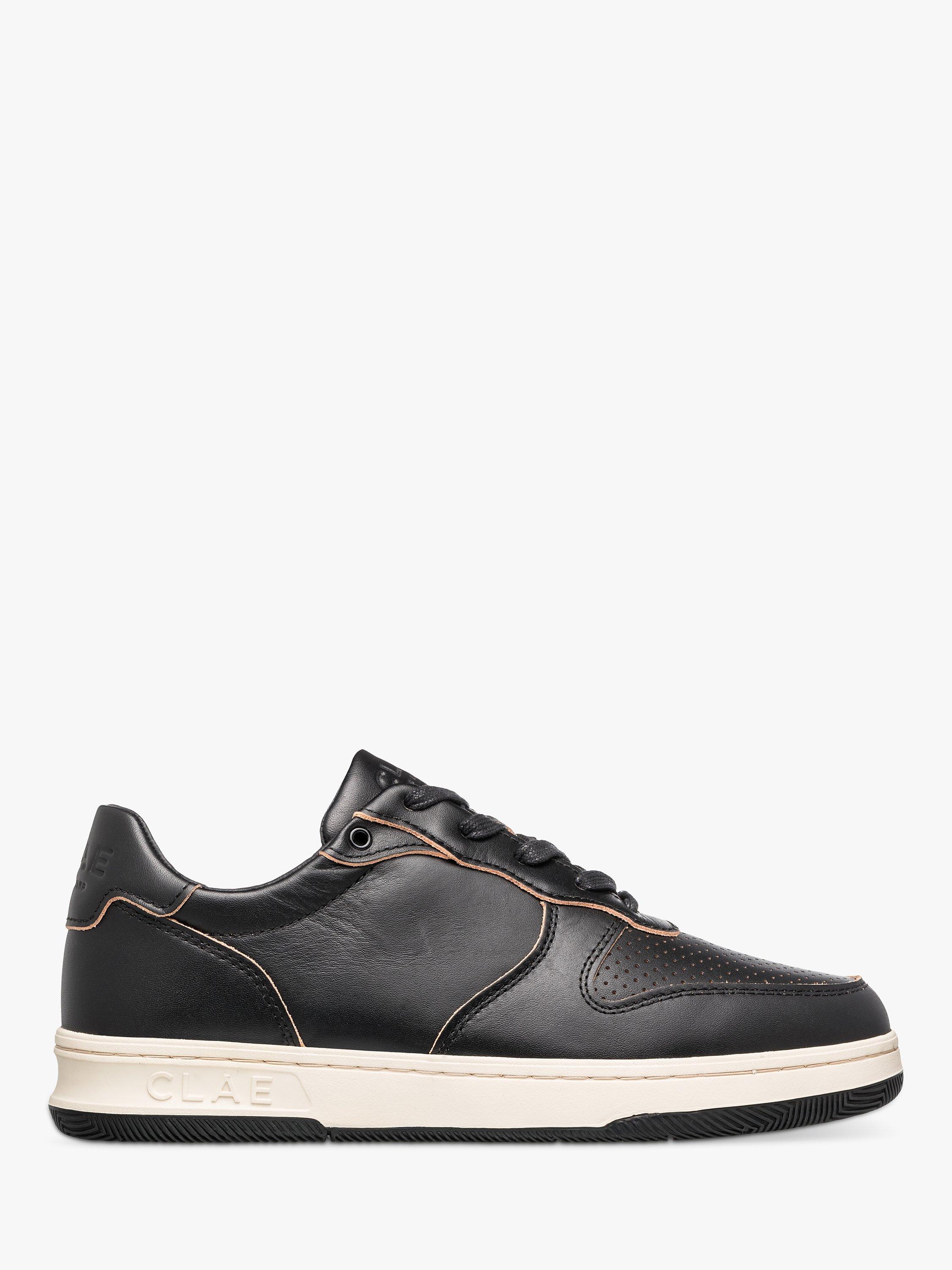 Product image 1 of 1, which shows CLAE Malone Apple Leather Trainers, Bre-blacklthrrawedge, 6