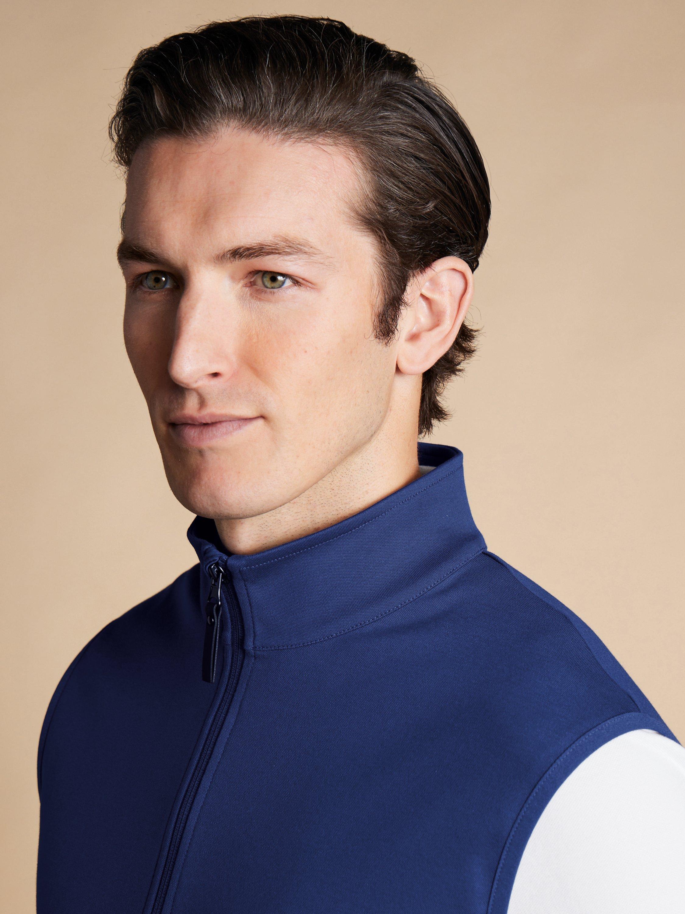 Charles Tyrwhitt Performance Sleeveless Funnel Gilet, Royal Blue, S