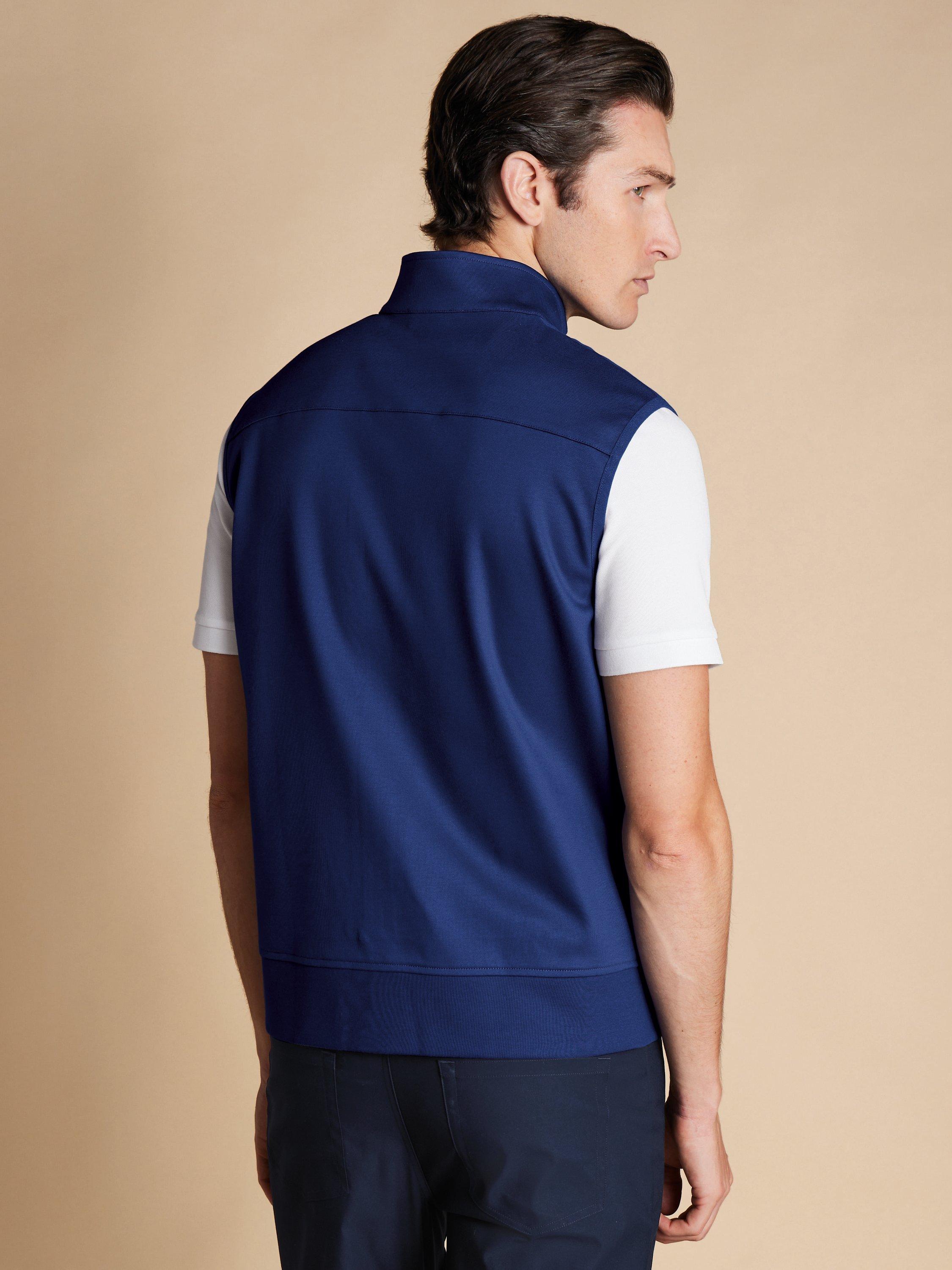 Charles Tyrwhitt Performance Sleeveless Funnel Gilet, Royal Blue, S