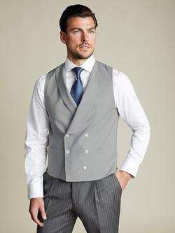 Charles Tyrwhitt Adjustable Slim Fit Morning Suit Wool Waistcoat, Light Grey