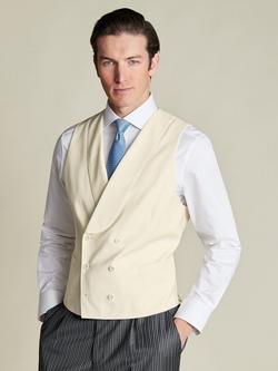 Charles Tyrwhitt Adjustable Slim Fit Morning Suit Wool Waistcoat, Cream