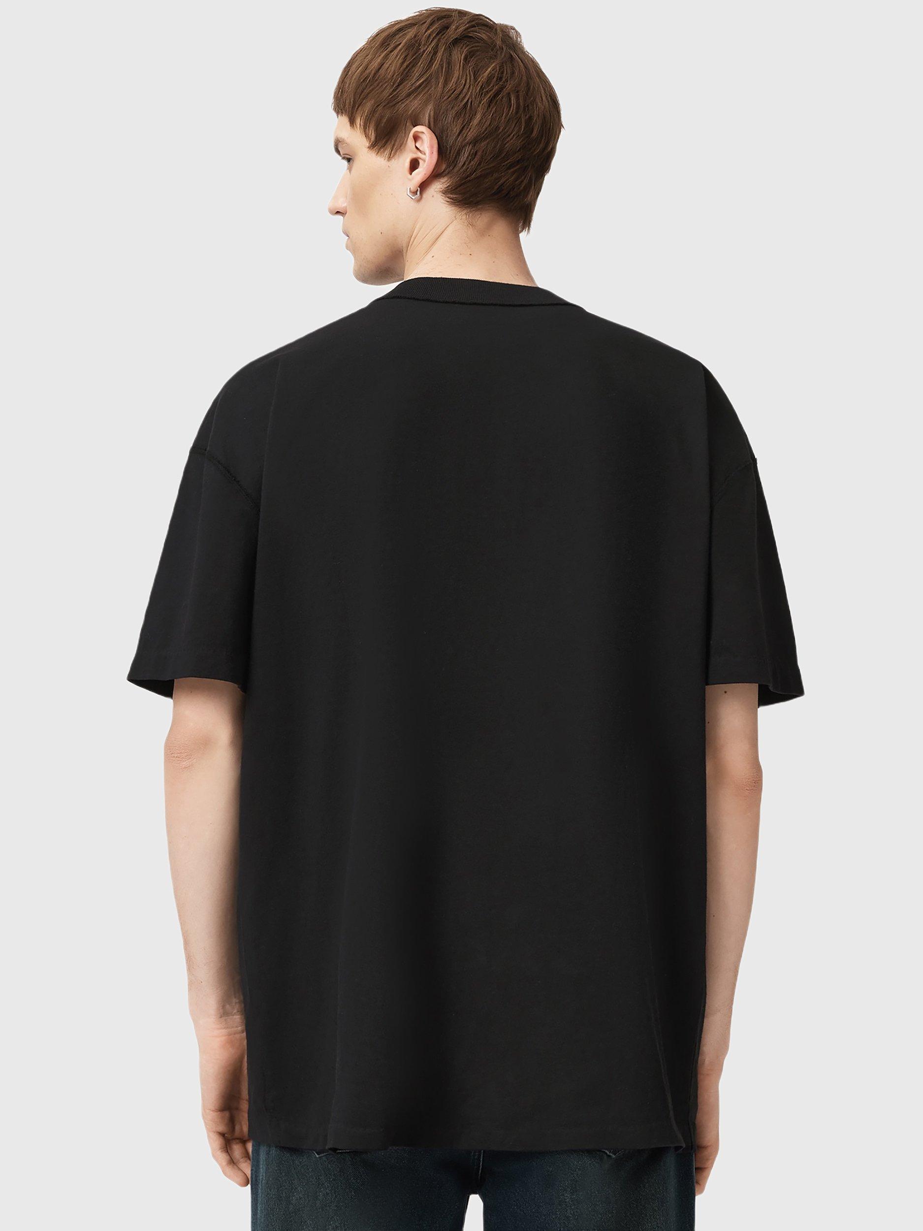 Product image 2 of 5, which shows AllSaints Nero Organic Cotton T-Shirt, Jet Black, XS