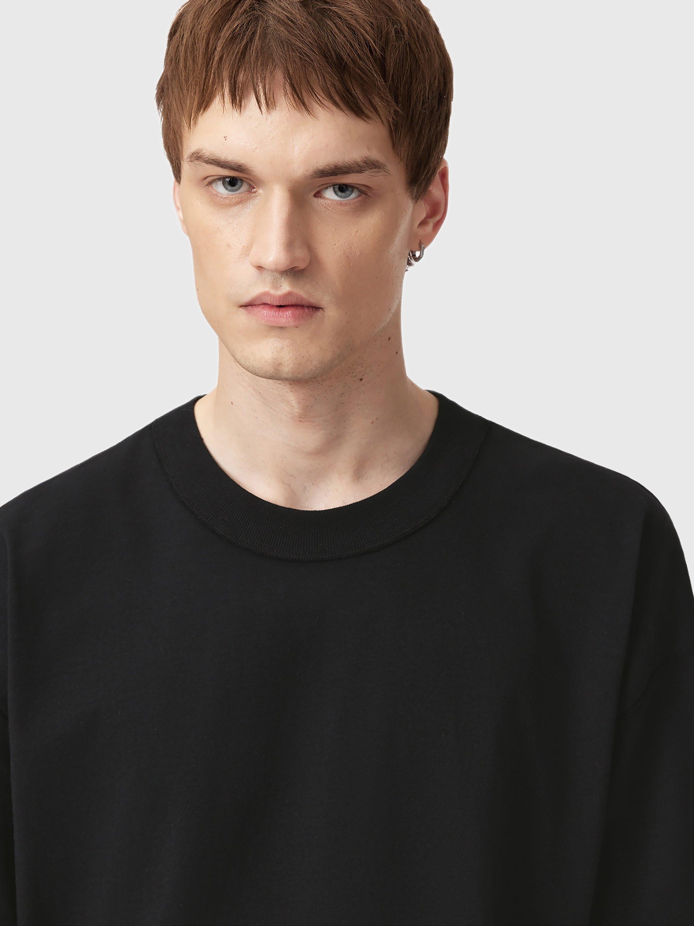 Product image 4 of 5, which shows AllSaints Nero Organic Cotton T-Shirt, Jet Black, XS