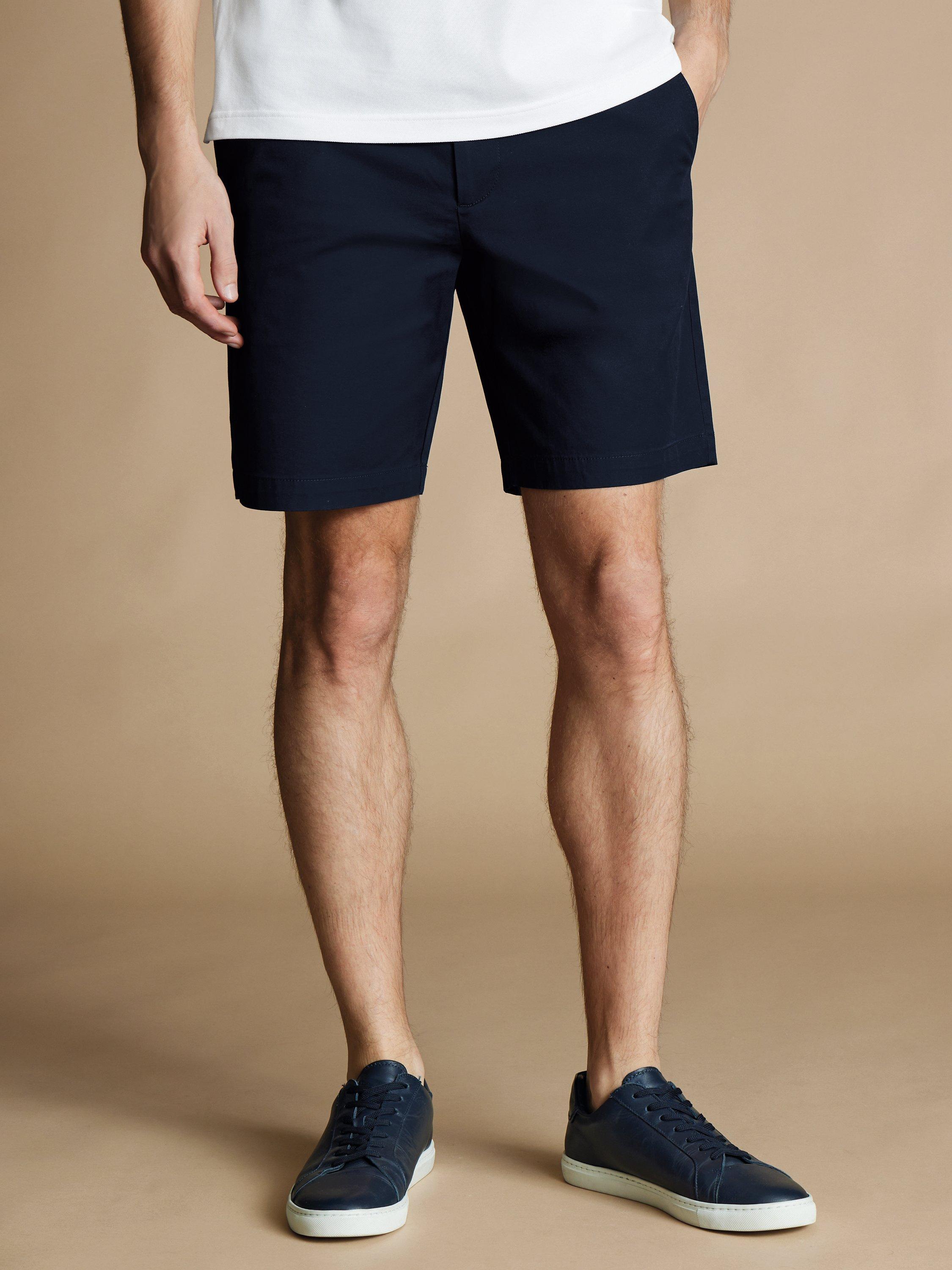 Product image 1 of 6, which shows Charles Tyrwhitt Chino Cotton Shorts, Dark Navy, 30