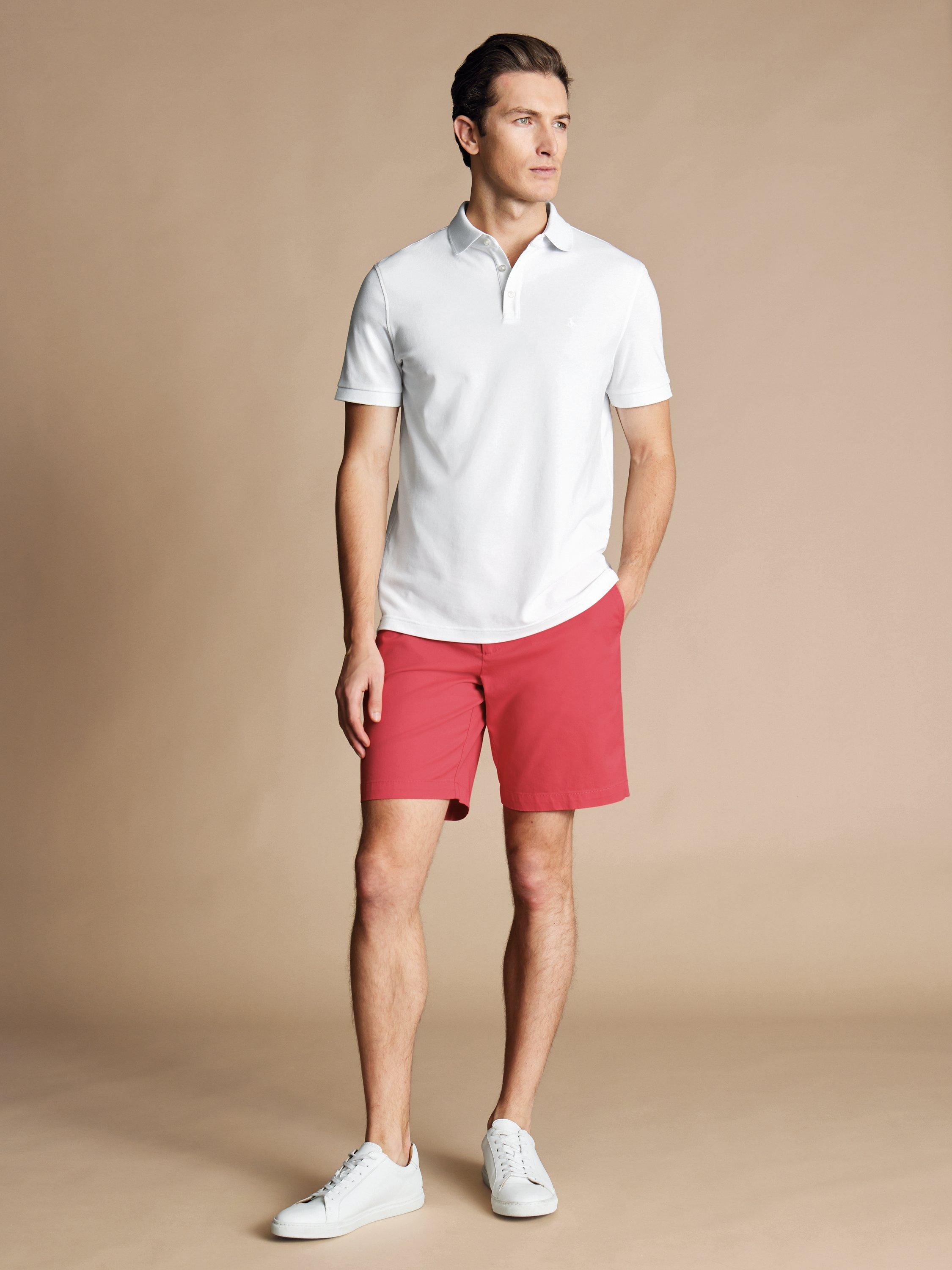 Product image 5 of 6, which shows Charles Tyrwhitt Slim Fit Cotton Blend Shorts, Coral Pink, 30