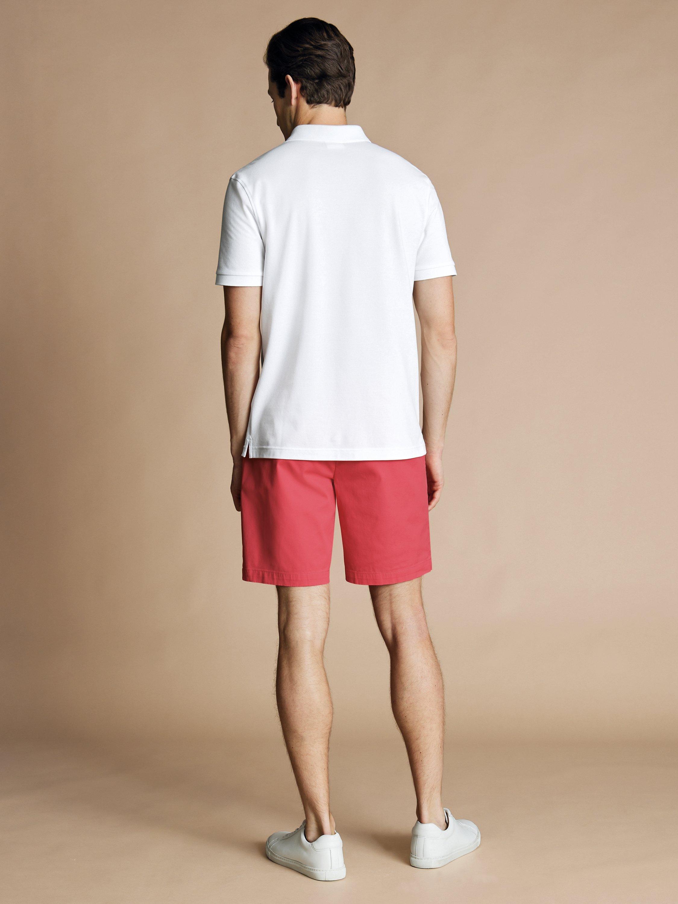 Product image 6 of 6, which shows Charles Tyrwhitt Slim Fit Cotton Blend Shorts, Coral Pink, 30
