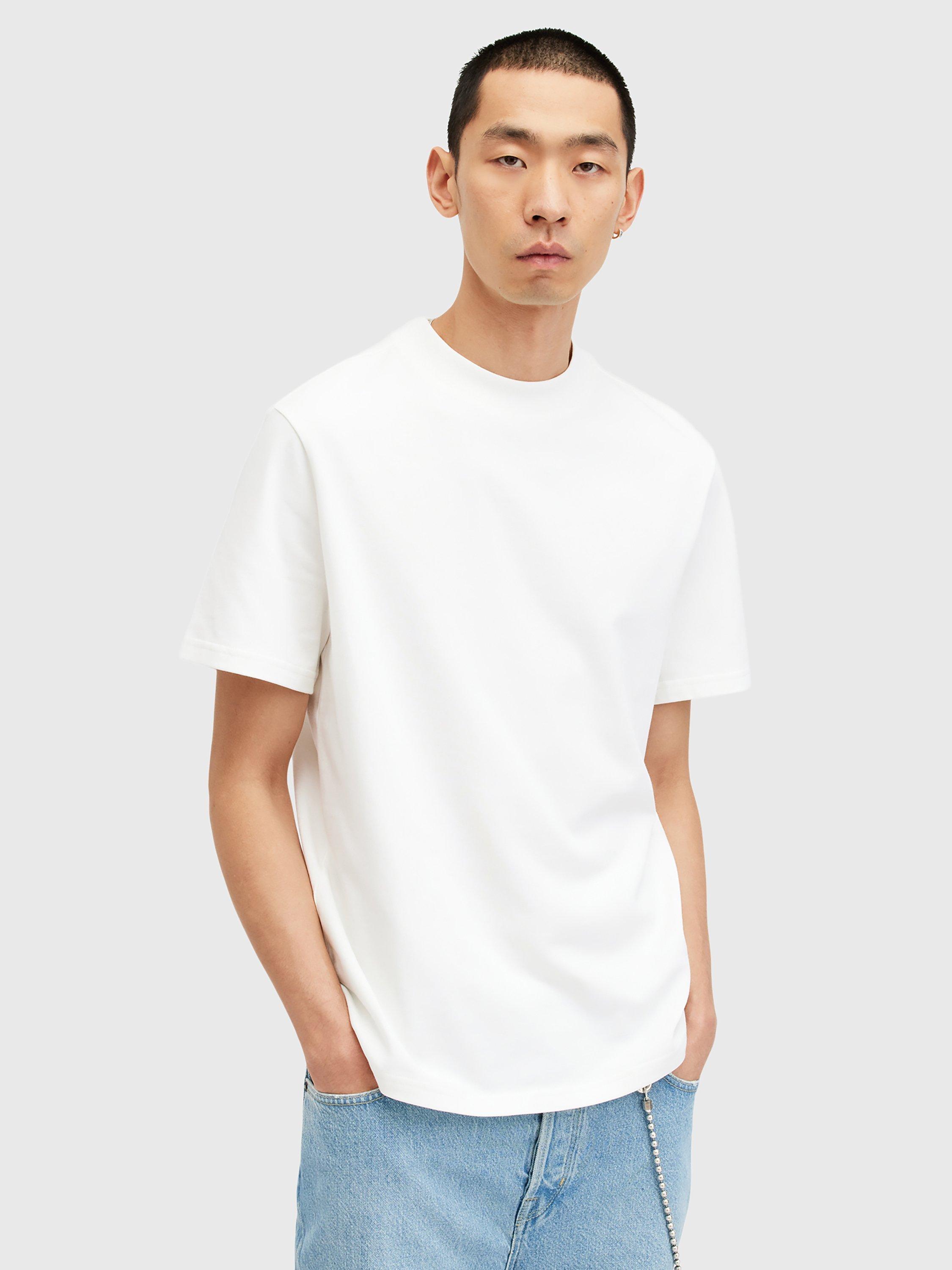Product image 1 of 5, which shows AllSaints Nero Organic Cotton T-Shirt, Chalk White, XS