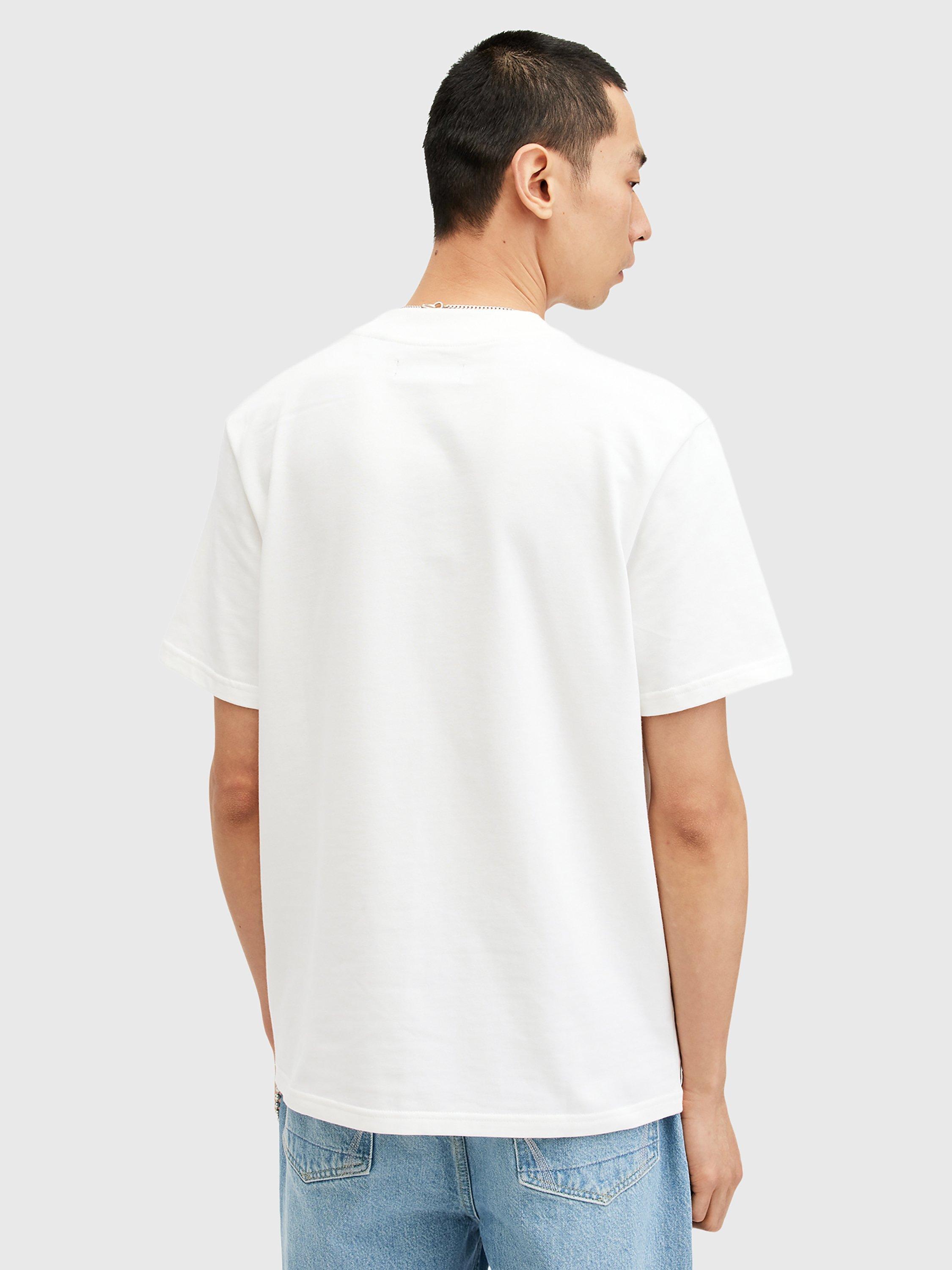 Product image 2 of 5, which shows AllSaints Nero Organic Cotton T-Shirt, Chalk White, XS