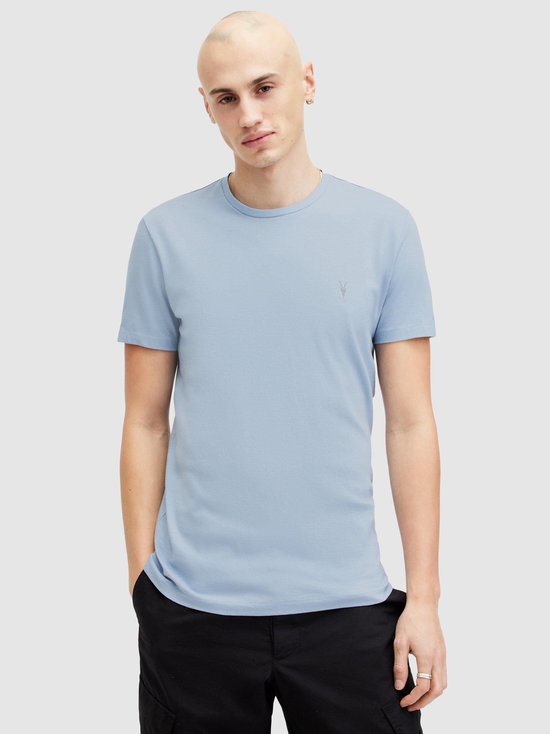 Product image 3 of 8, which shows AllSaints Tonic T-Shirt, Pack of 3, Blue/Blue/White, XXL