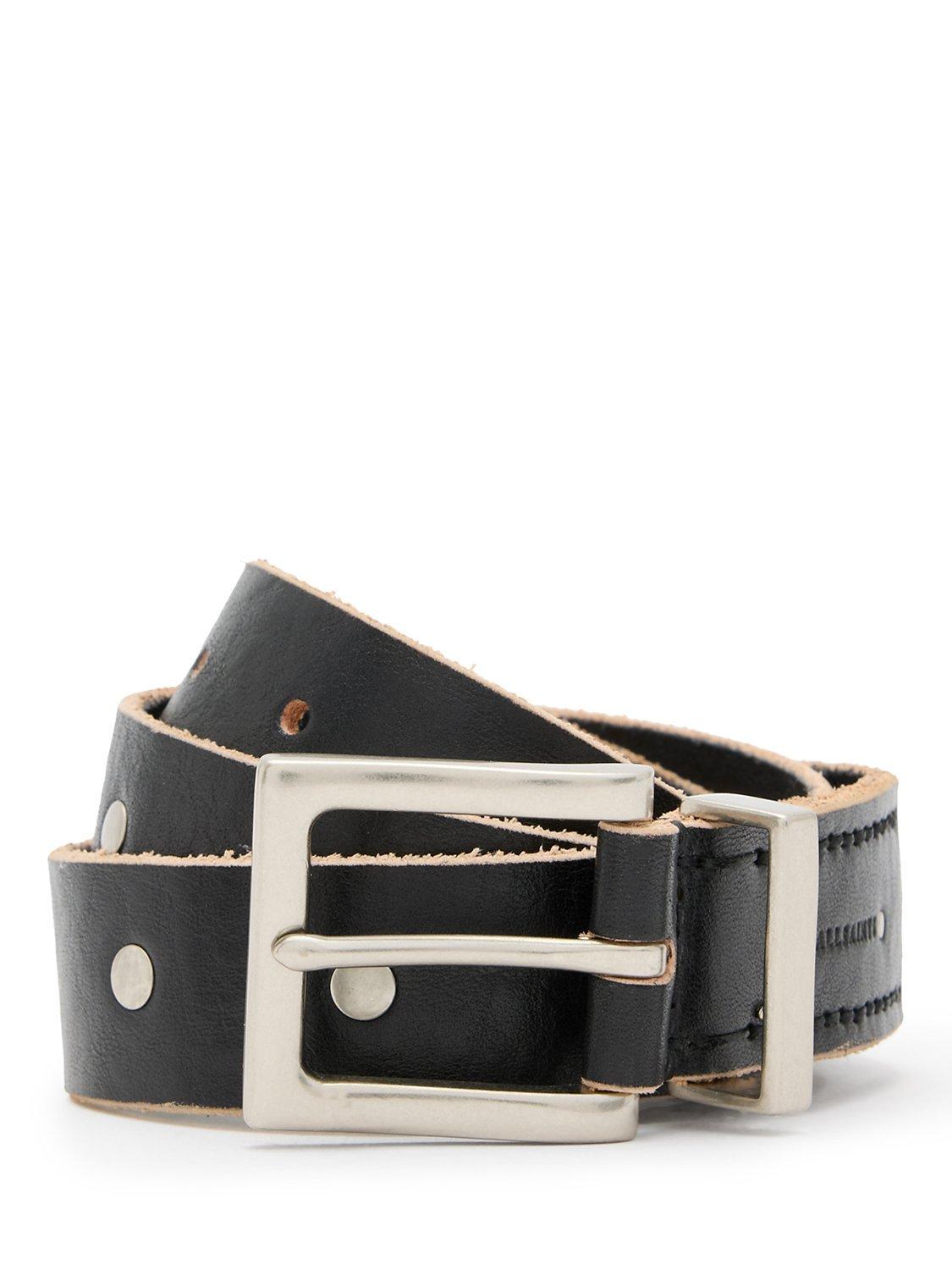 AllSaints Trey Stud Metal Tip Belt, Black