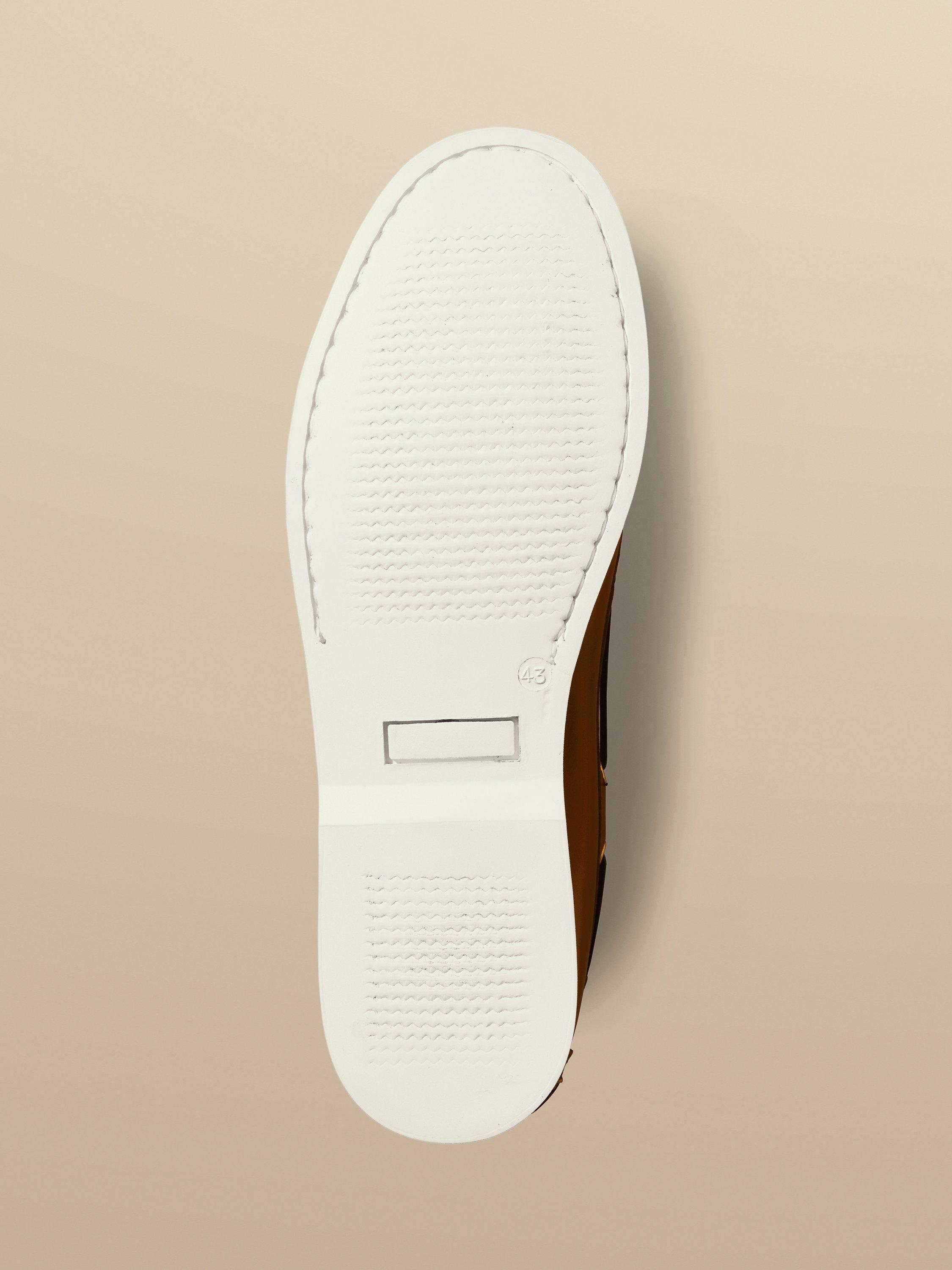 Product image 4 of 4, which shows Charles Tyrwhitt Leather Boat Shoes, Dark Tan, 7
