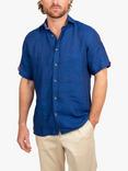 KOY Short Sleeve Linen Shirt, Navy