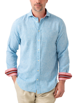 KOY Linen Blend Shirt, Light Blue