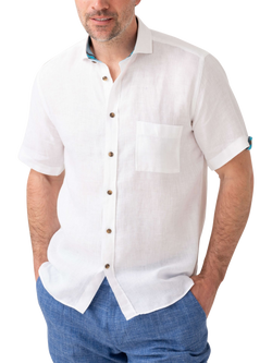 KOY Short Sleeve Linen Shirt, White