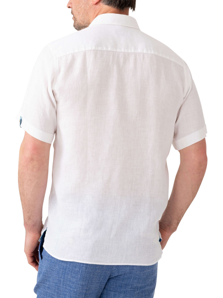 KOY Short Sleeve Linen Shirt - view 2, White