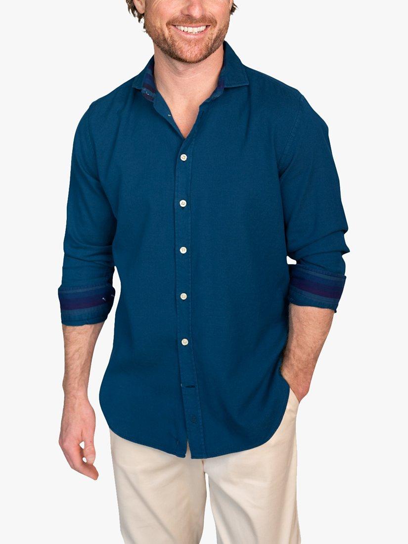 KOY Kikoy Cotton Shirt, Navy, S