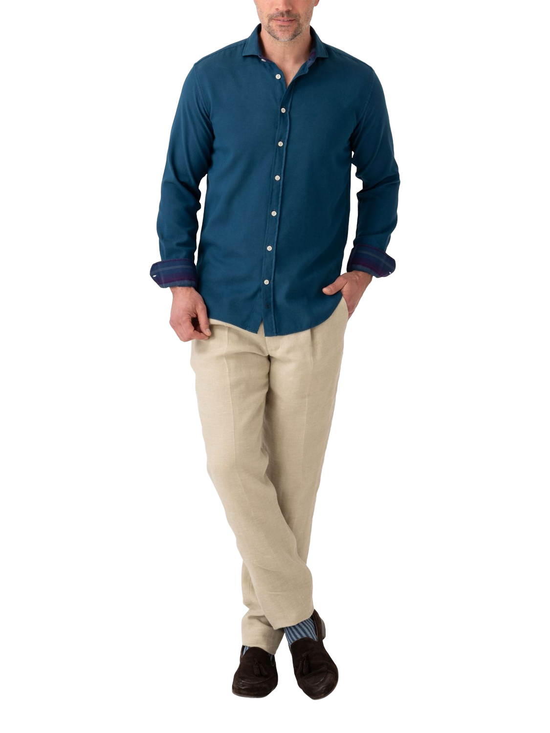 KOY Kikoy Cotton Shirt, Navy, S