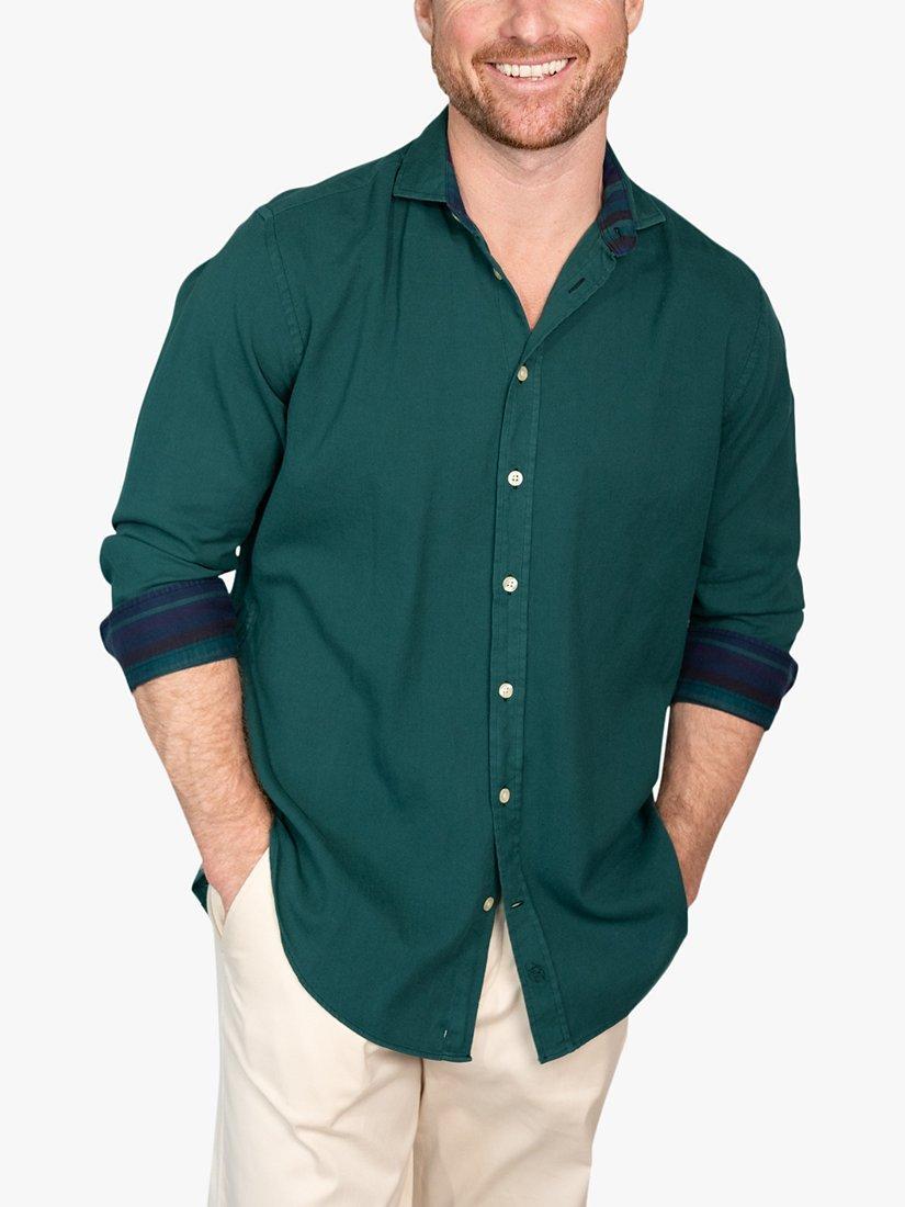 Product image 1 of 8, which shows KOY Kikoy Cotton Shirt, Dark Green, S