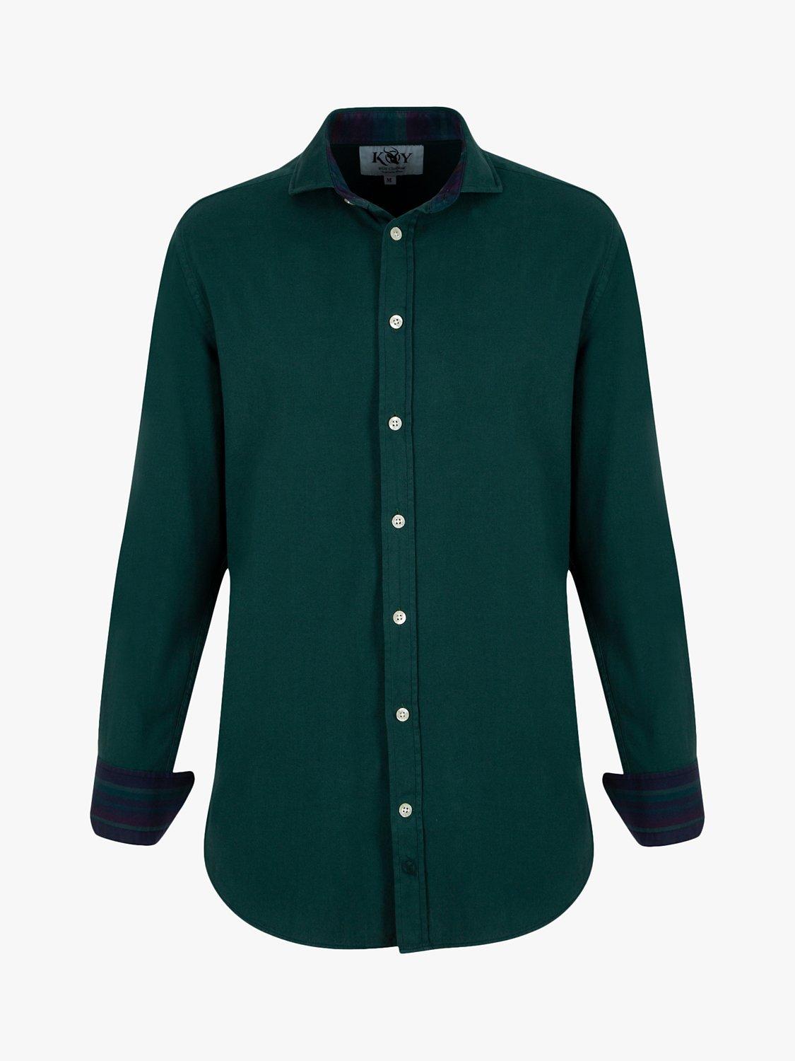 KOY Kikoy Cotton Shirt, Dark Green, S