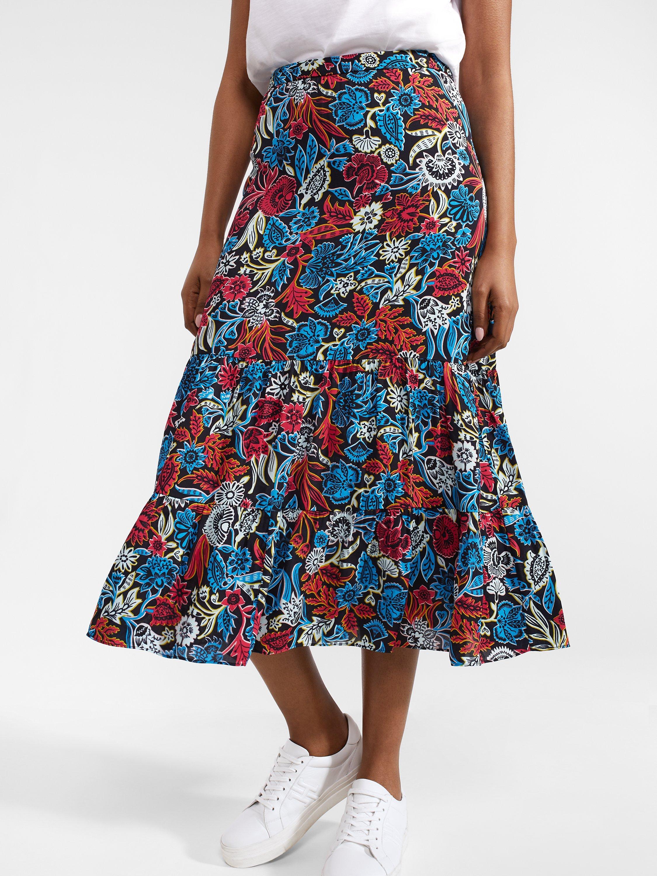 Hobbs Tilly Floral Print Midi Skirt Multi