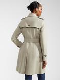 Hobbs Saskia Double Breasted Trench Coat, Sage Green