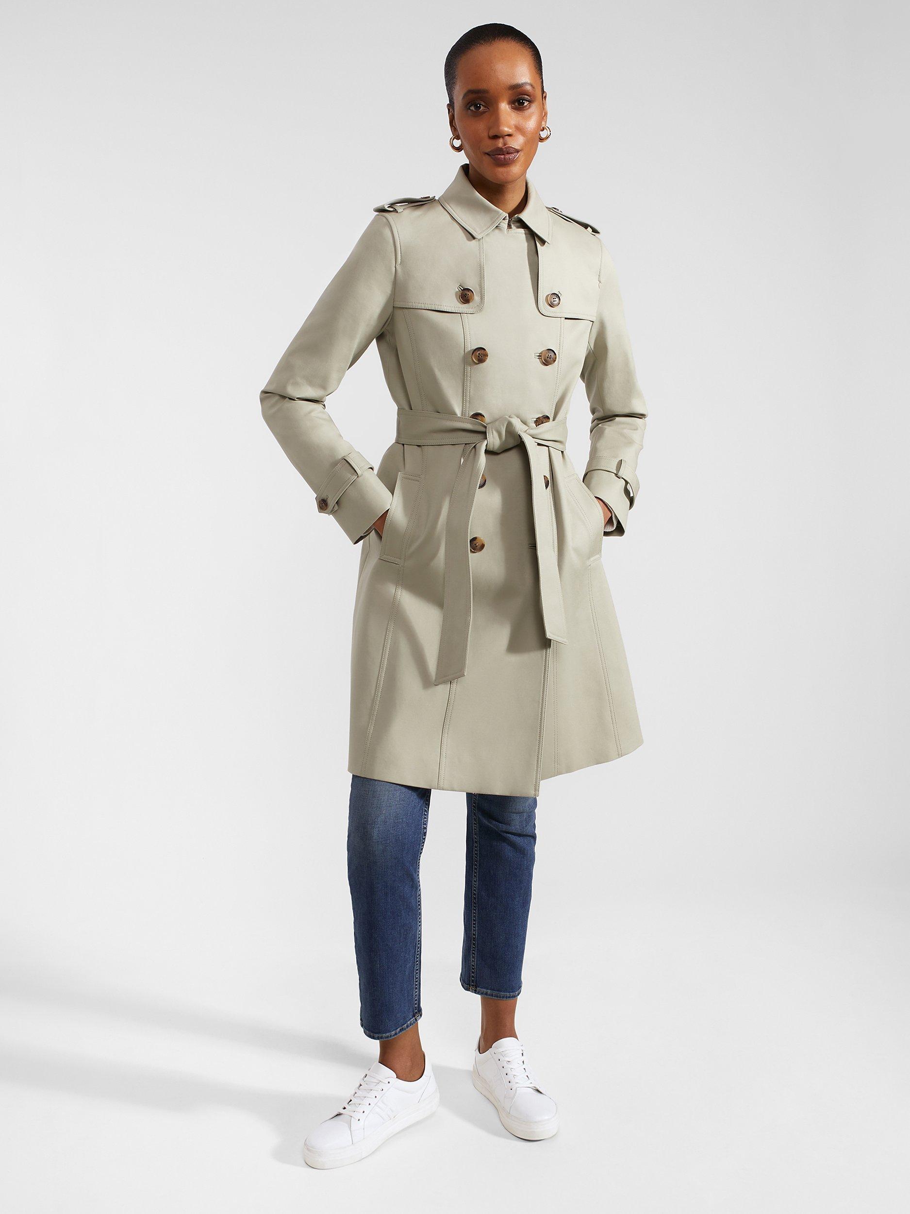 Hobbs Saskia Double Breasted Trench Coat Sage Green