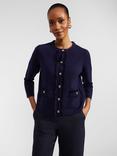 Hobbs Sairey Knitted Jacket, Midnight Navy