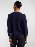 Hobbs Sairey Knitted Jacket, Midnight Navy