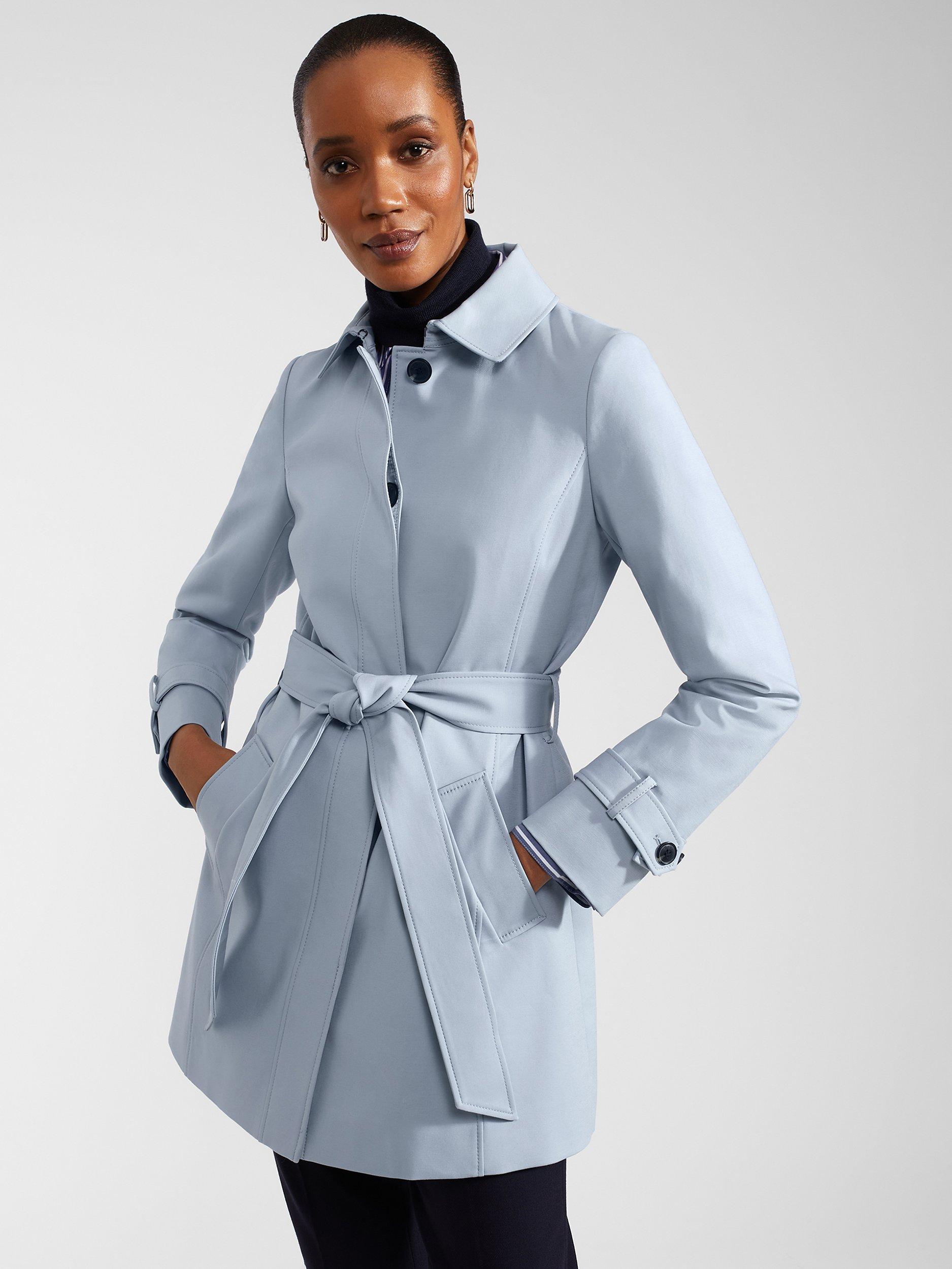 Hobbs Jane Short Trench Coat Pale Blue