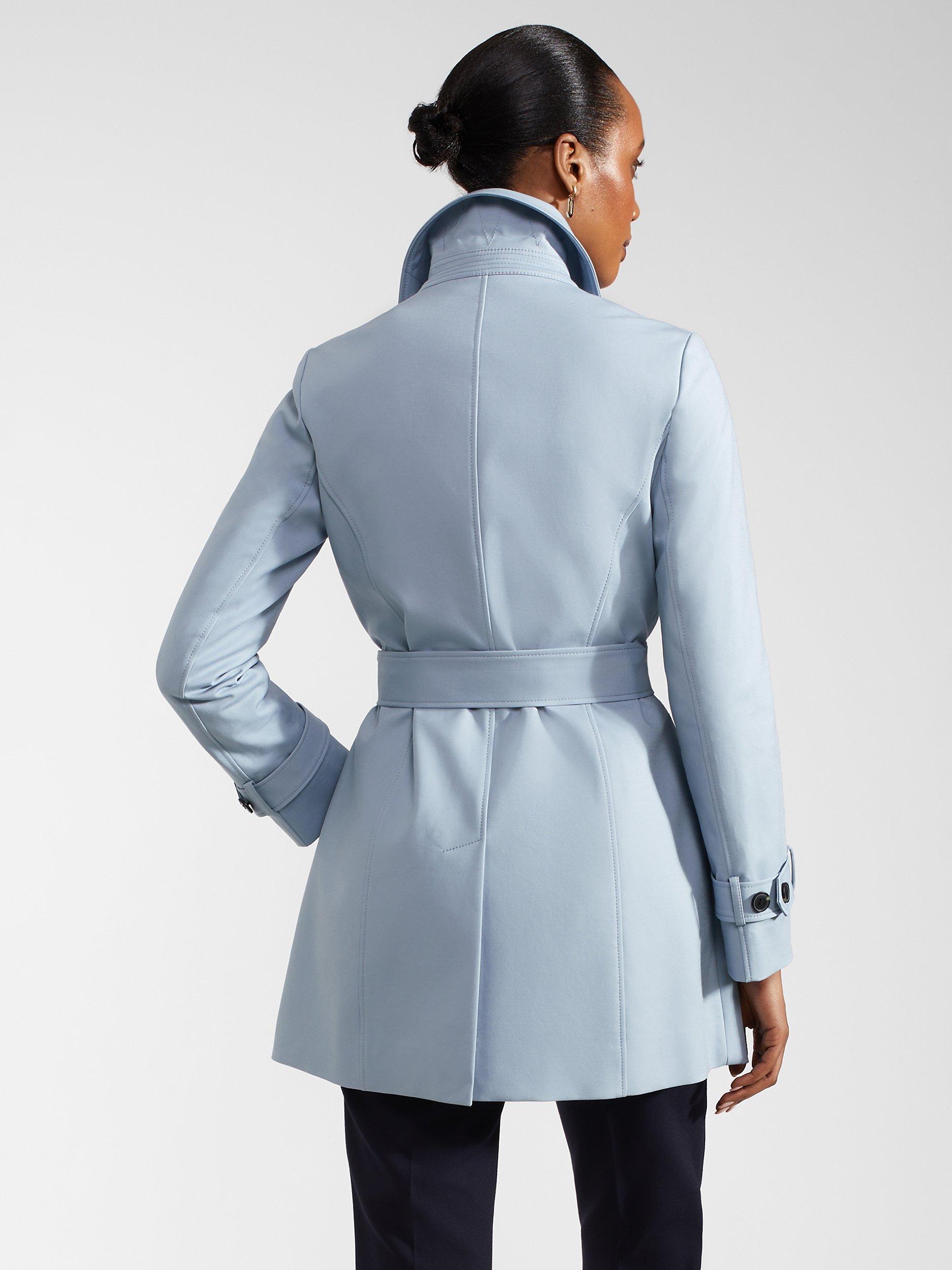 Hobbs Jane Short Trench Coat Pale Blue